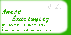 anett laurinyecz business card